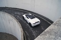 Tesla Roadster Sport blanc 3/4 arrière gauche vue de haut
