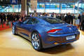 Mondial de l'Automobile Paris 2010 - Fisker Karma bleu 3/4 arrière gauche