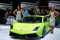 Mondial de l'Automobile Paris 2010 - Lamborghini Gallardo LP570-4 Superleggera vert 3/4 avant gauche
