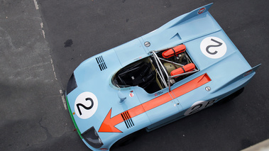 Porsche Gulf 3/4 avant gauche vue du dessus