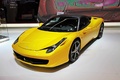 Ferrari 458 Italia jaune/noir mate 3/4 avant gauche