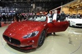 Maserati GranCabrio Sport bordeaux 3/4 avant gauche