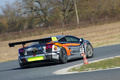 Lamborghini Gallardo GT3 gris/orange 3/4 arrière droit penché