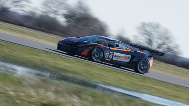 Lamborghini Gallardo GT3 noir/orange 3/4 avant gauche filé penché