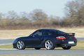 Porsche 996 Turbo TechArt noir mat 3/4 arrière gauche filé