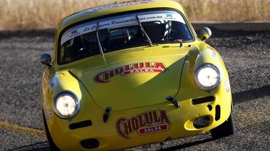 Porsche 356, jaune, action, face