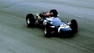 Jo Siffert, GP d'Italie 1966, Cooper-Maserati, bleue, action, 3-4 avd