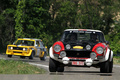 Fiat 124 Abarth, rouge+blanc+noir, action face