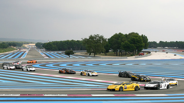 Lamborghini Gallardo LP560-4 SuperTrofeo jaune 3/4 avant gauche filé