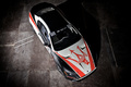 Maserati GranTurismo MC Trofeo blanc/noir/rouge 3/4 avant droit vue du dessus