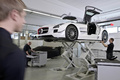 Mercedes SLS AMG GT3 blanc 3/4 avant gauche usine