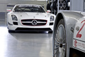 Mercedes SLS AMG GT3 blanc face avant usine