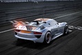 Porsche 918 RSR gris/orange 3/4 arrière droit vue de haut