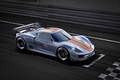 Porsche 918 RSR gris/orange 3/4 avant droit vue de haut 2