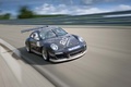 Porsche 997 GT3 Cup anthracite 3/4 avant droit travelling penché