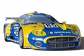 Spyker C8 Laviolette LMS bleu/jaune 3/4 avant droit