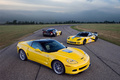 Chevrolet Corvette C6 ZR1 jaune & 2x C6R jaune/noir