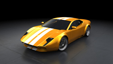 DeTomaso Pantera jaune 3/4 avant gauche