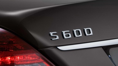 Mercedes S600 marron logo coffre