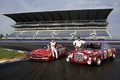 Mercedes SLS AMG GT3 rouge & 6.3 AMG rouge 3/4 avant gauche