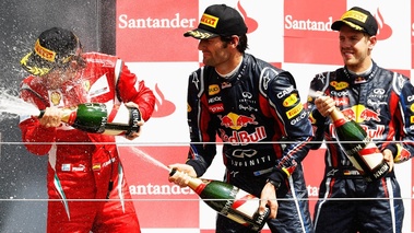 Silverstone 2011 podium Alonso Webber Vettel