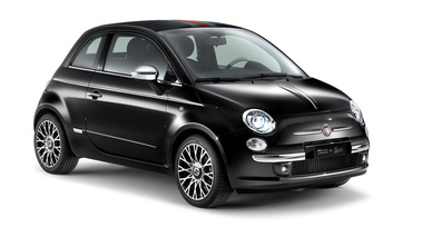 Fiat 500c Gucci - noire - 3/4 avant gauche