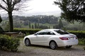 Mercedes E Coupé blanche 3/4 arrière G