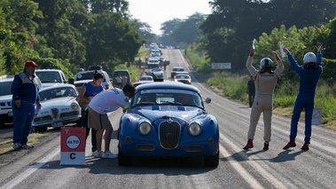 Jaguar XK, bleu, face