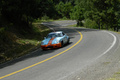 Porsche 911 bleu, action 3-4 avg