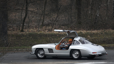 Coupes de Printemps 2013 - Mercedes 300 SL gris 3/4 arrière gauche porte ouverte