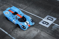 Porsche 917K Gulf 3/4 avant droit vue de haut