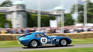 Ac Cobra Coupé, bleu, profil droit