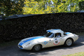 Grand Prix de Montreux 2012 - Jaguar Type E Low Drag blanc 3/4 avant gauche vue de haut