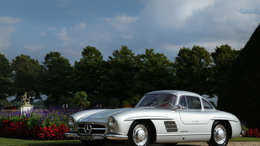 Hampton Court Palace Concours of Elegance 2017 - Mercedes 300 SL gris 3/4 avant gauche