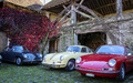 Porsche 356 jaune 3/4 avant gauche