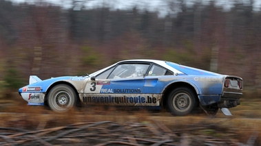 Ferrari 308, bleu, action, profil gch