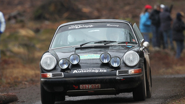 Porsche 911, noire, action face