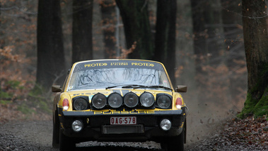 Porsche 914, jaune, action face