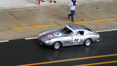 Ferrari 250 GT, gris , plongée profil gch