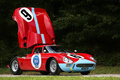 Les Grandes Heures Automobiles 2015 - Ferrari 250 LM rouge 3/4 avant droit capot moteur ouvert