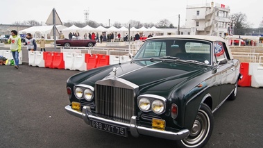 Malte à Montlhéry - Rolls Royce Silver Shadow Mulliner Park Ward DHC vert 3/4 avant gauche