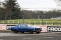 Malte à Montlhéry 2017 - Ford Mustang bleu 3/4 avant droit filé