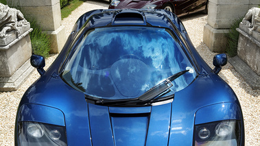 McLaren F1 bleu face avant debout