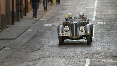 BMW 328 roadster, gris, face