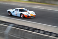 Rallye de Paris Classic 2012 - Ford GT40 Gulf 3/4 avant droit filé vue de haut