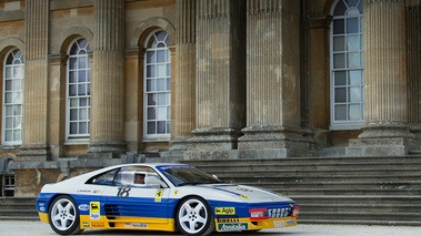 Salon Privé 2017 - Concours Masters - Ferrari 348 Challenge blanc/bleu 3/4 avant droit