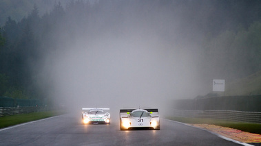 Mercedes Groupe C, action face, pluie