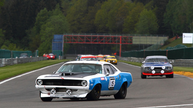 Plymouth Barracuda, blanc+bleu+noir