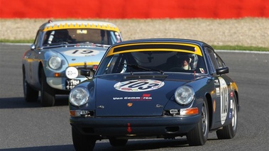 Porsche 911, gris, action face,