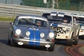 Porsche 911, gris+bleu, action face